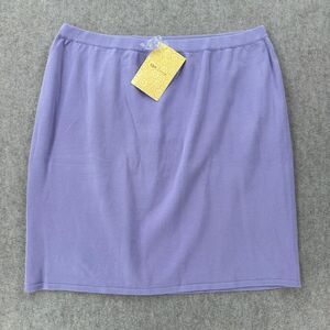 NWT Linea Knit Mini Skirt Women 2X Purple Career Casual Stretchy Pull on Elastic